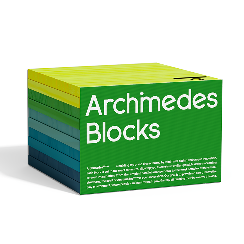Mideer Archimedes Wooden Building Blocks: Cool Color 50pcs