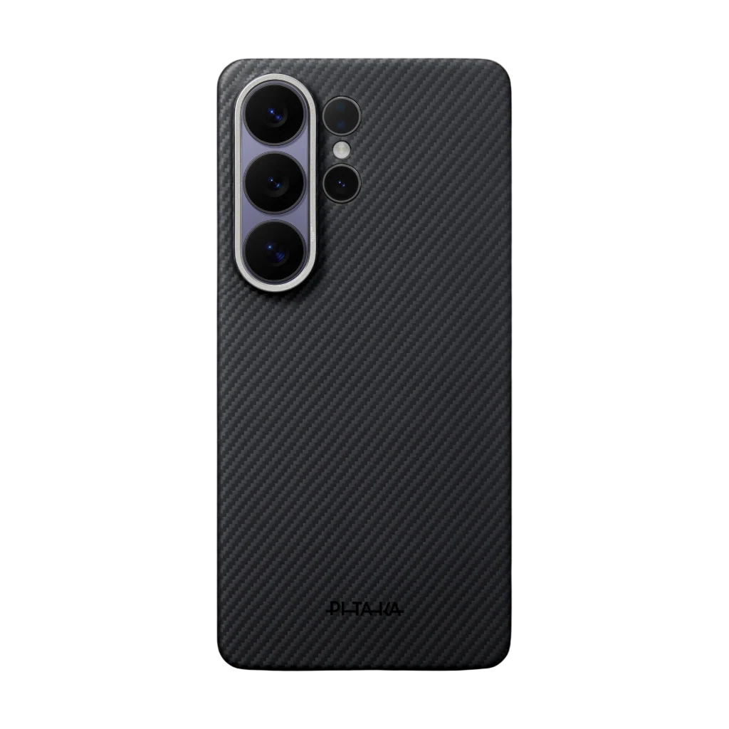 Coque Ultra-Mince PITAKA pour Samsung Galaxy S26 Ultra Black/Grey (Bouton Aaron)