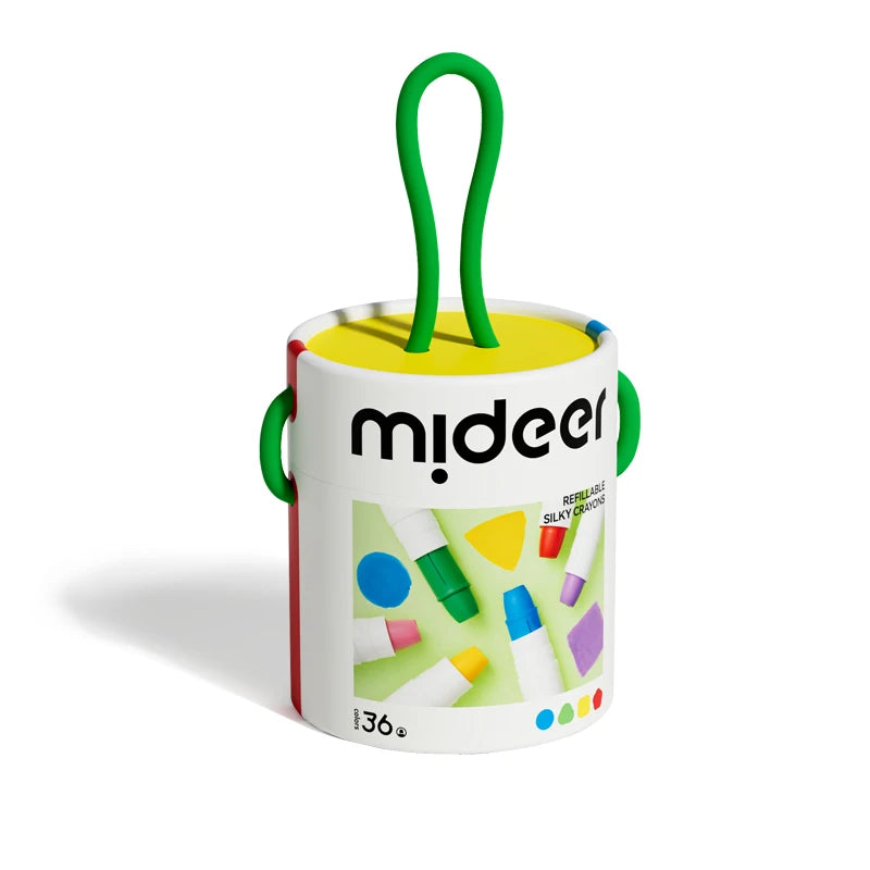 MiDeer Silky Quick-Dry Crayons Colorful Bucket 36 Colors