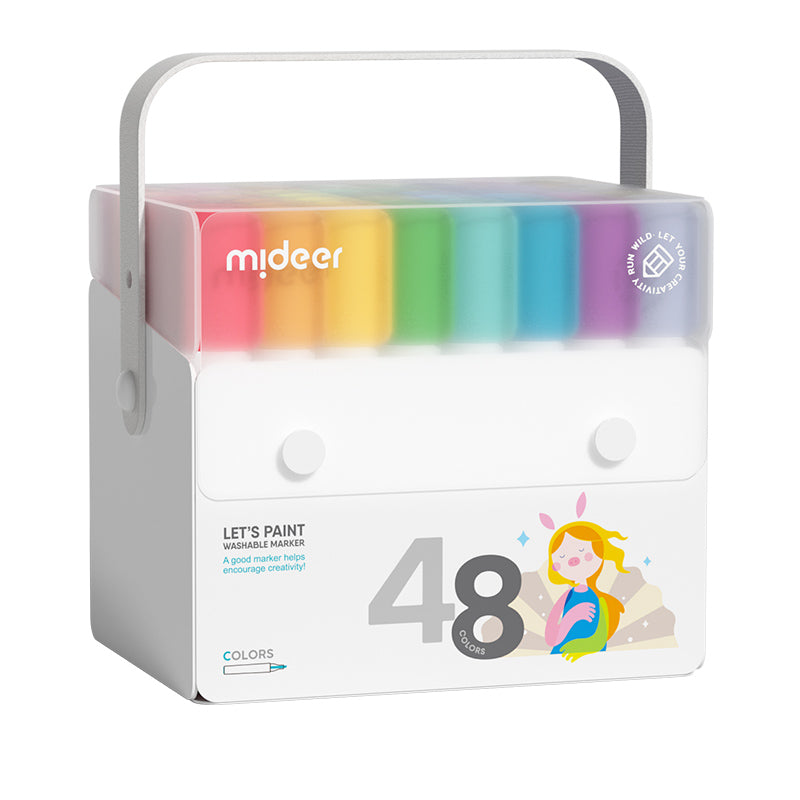 Mideer Let's Paint Washable Markers 48 Colors