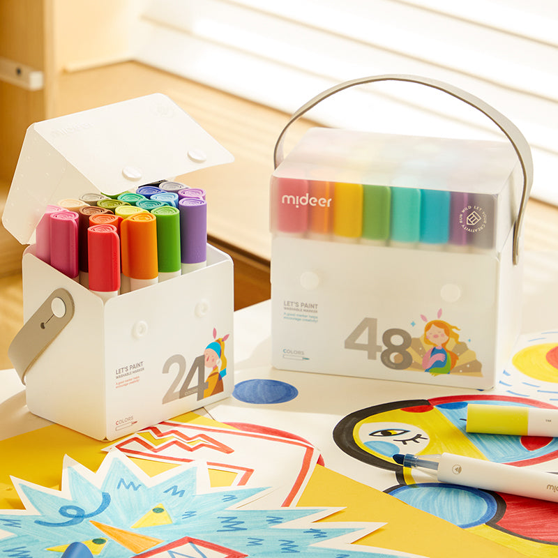 Mideer Let's Paint Washable Markers 48 Colors