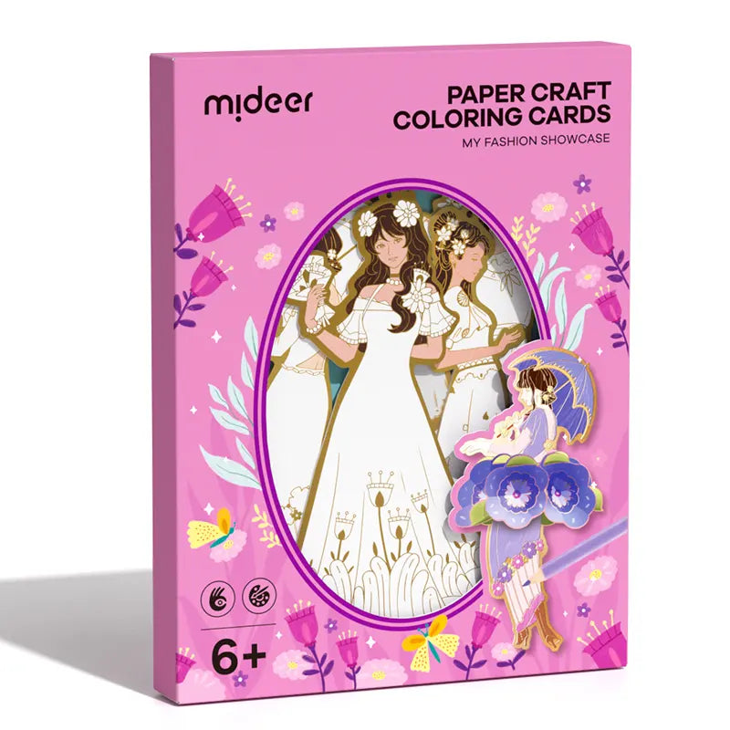 Mideer Paper Craft Coloring Cards: My Fashion Showcase