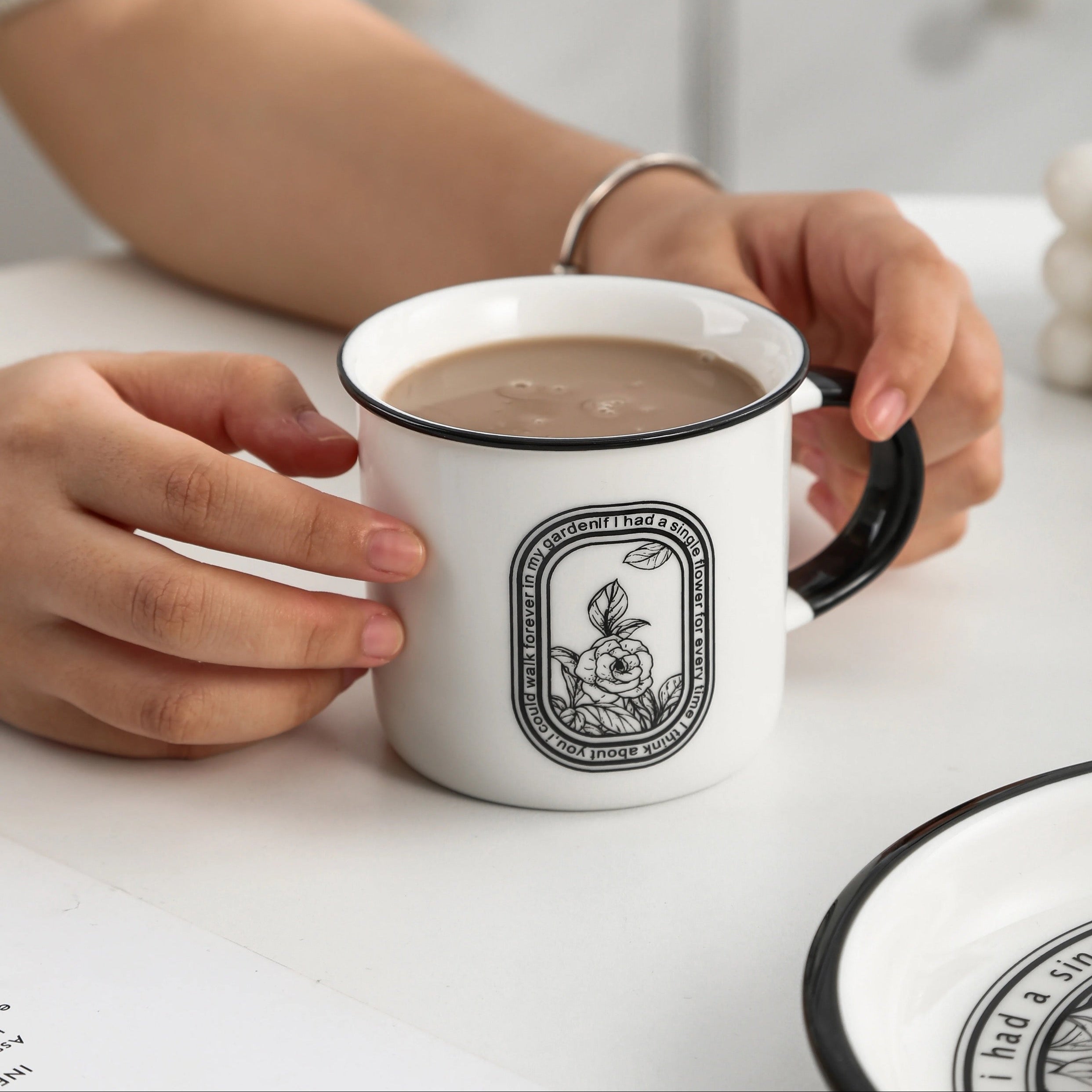 Coffe Mug Camellia Classical Vintage House Use Nordic Style