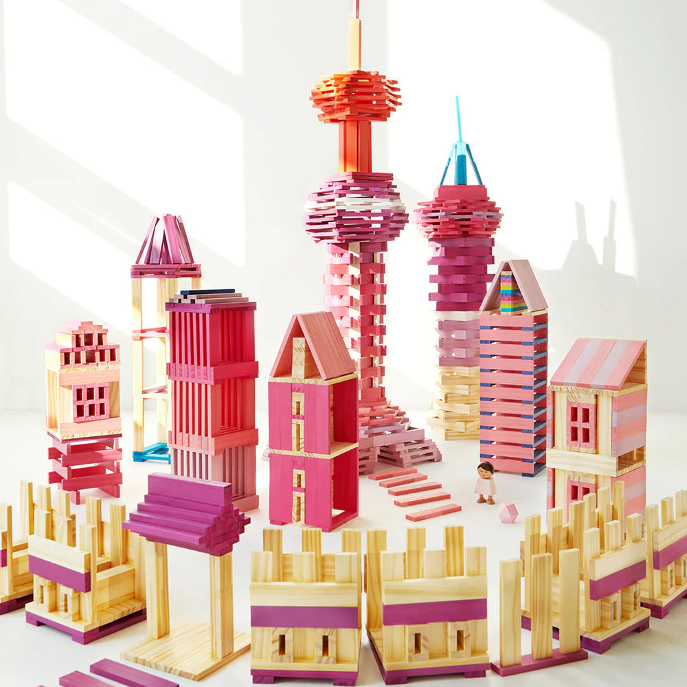 Mideer Archimedes Wooden Building Blocks: Warm Color 50pcs