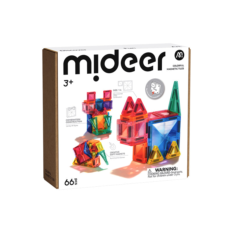 Mideer Colorful Magnetic Tiles-Mini Collection 66 Pieces