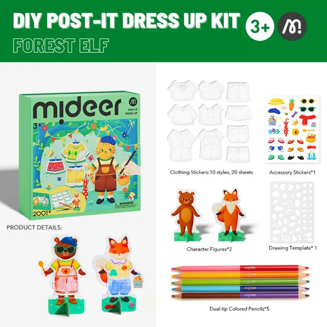 Mideer DIY Post-It-Dress-Up: Forest Elf