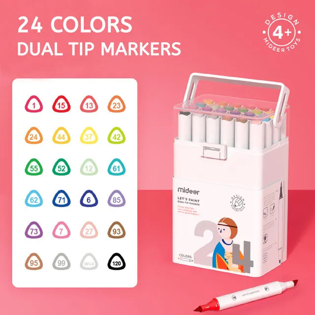 Mideer Dual Tip Marker 24 Colors