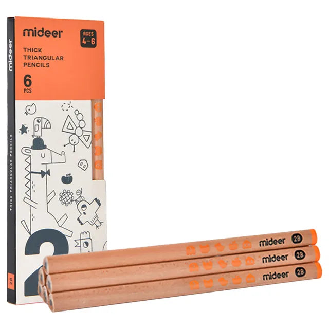 Crayon Triangulaire Mideer 2B - 6 pièces