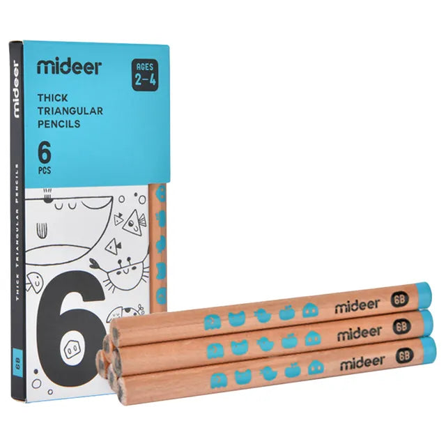 Crayon Triangulaire Mideer 6B - 6 pièces
