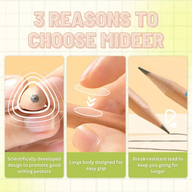 Mideer Triangular Pencils HB - 30pcs