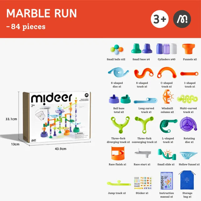 Mideer Track Marble Building Blocks 84P