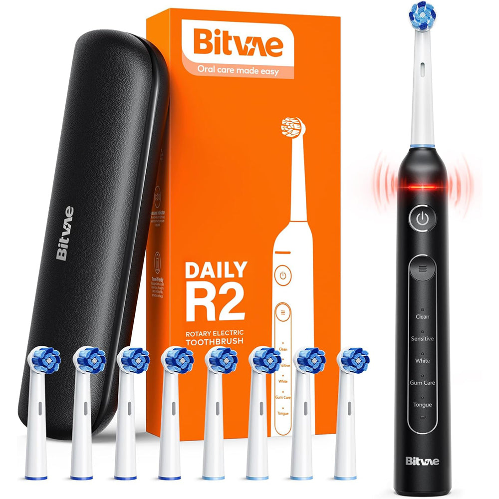 Bitvae R2 Rotating Electric Toothbrush, with 8 Brush Heads, ADA Accepted