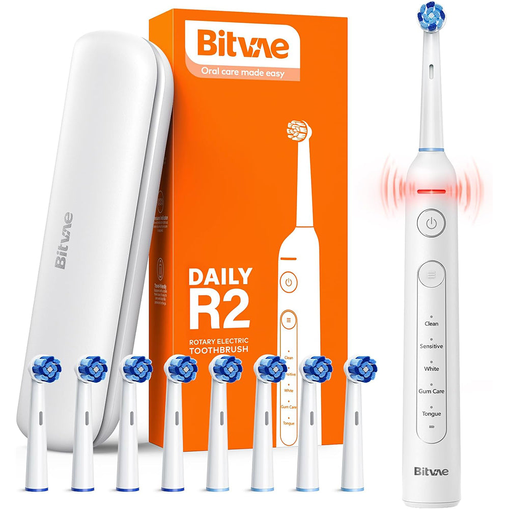 Bitvae R2 Rotating Electric Toothbrush, with 8 Brush Heads, ADA Accepted