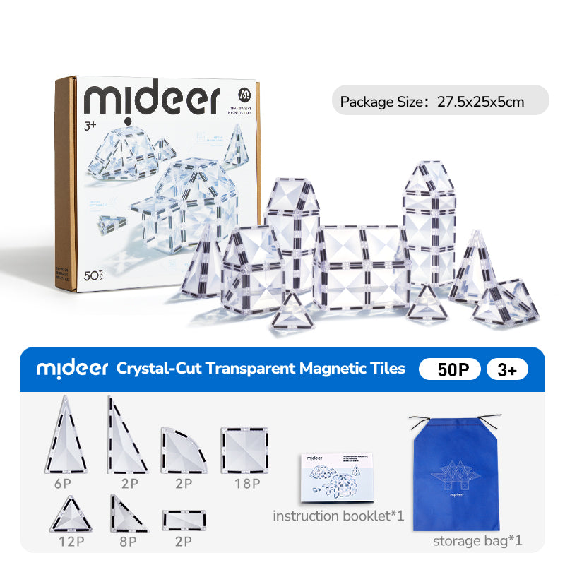 Mideer Transparent Magnetic Tiles 50P