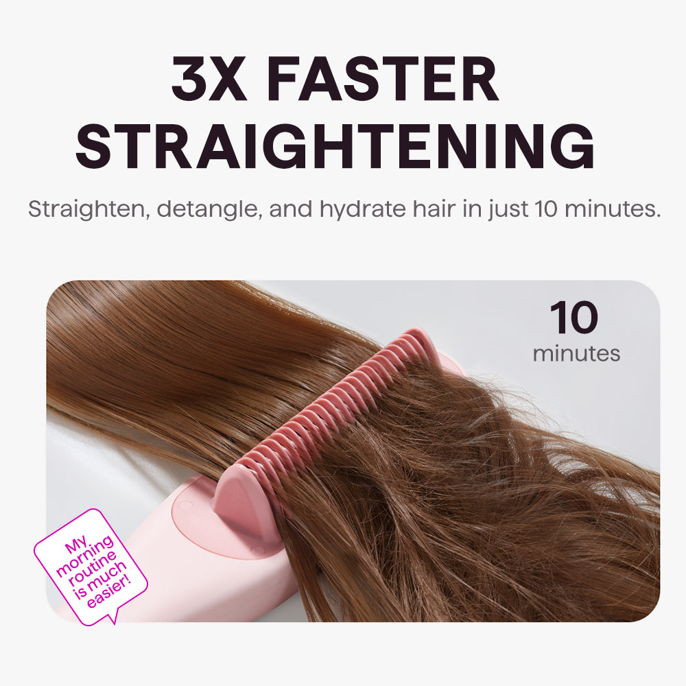 Wavytalk Steamline Pro Hair Straightener Brush, 3 in 1 Straightening Brush
