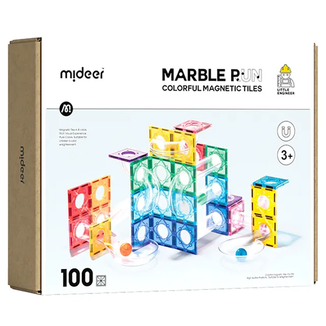 Mideer Colorful Magnetic Tiles: Marble Run 100P