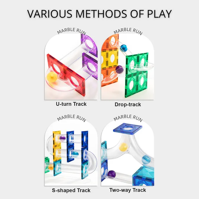 Mideer Colorful Magnetic Tiles: Marble Run 100P