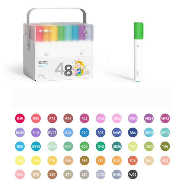 Mideer Let's Paint Washable Markers 48 Colors