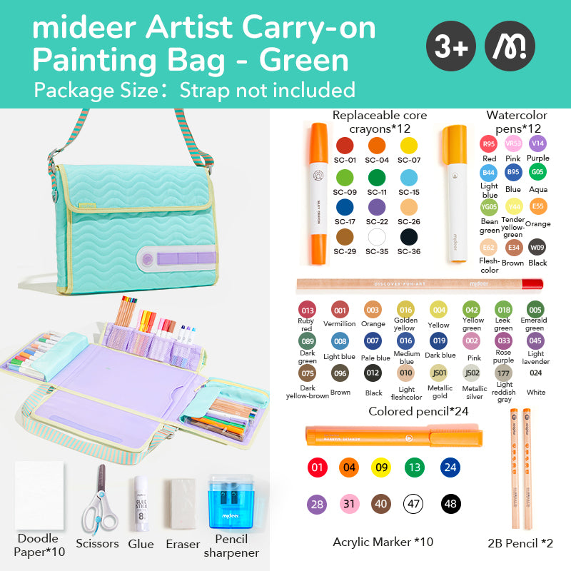 Mideer All In One Artist Carry on Kit Green