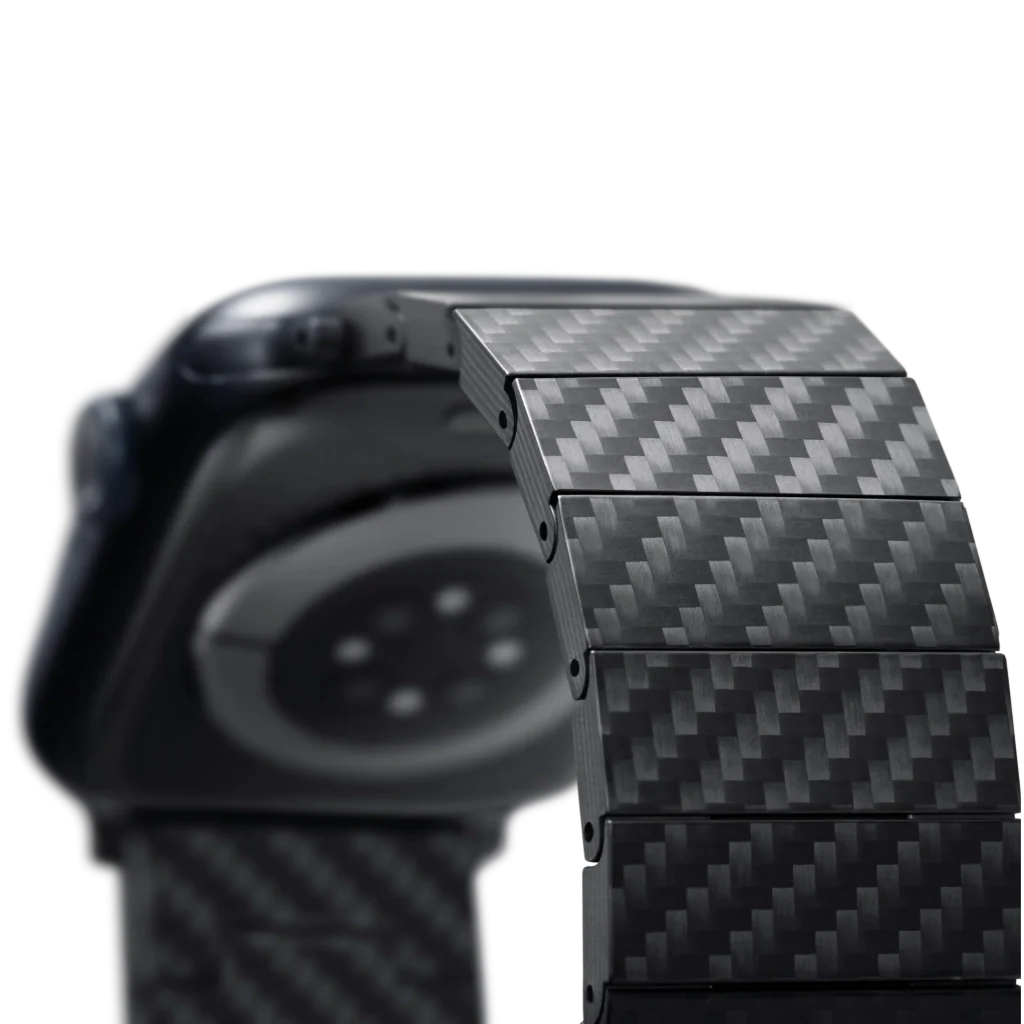 PITAKA Carbon Fiber Watch Band for Apple Watch Modern Black/Grey Twil）